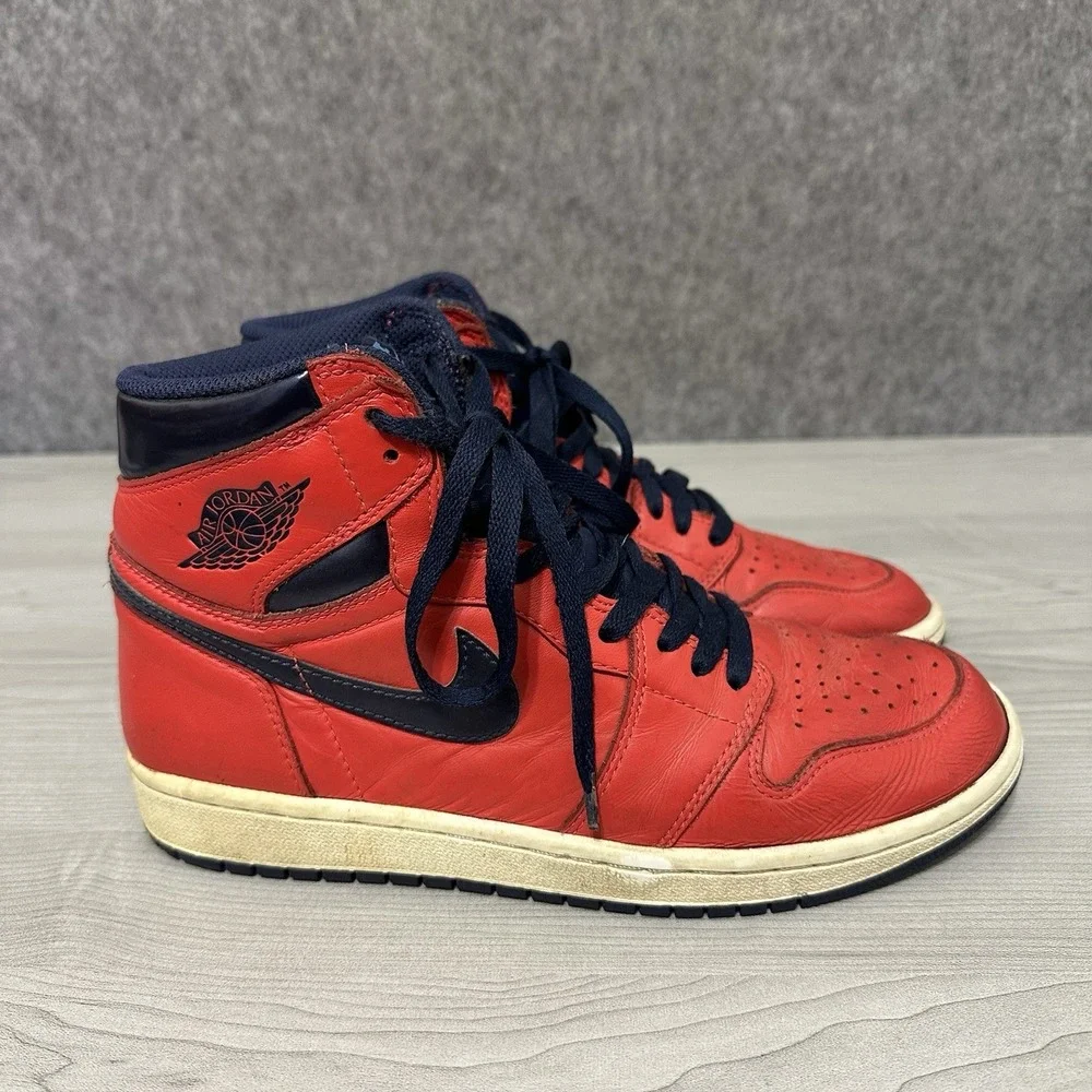 Nike Air Jordan 1 Retro High‎ OG David Letterman 555088-606 Men's Sz 8 Red